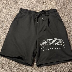 ROMWE Black Los Angeles Athletic Shorts